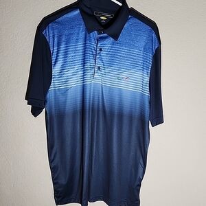 Greg Norman Shirt Mens Size L Polo fishing Shark blue athletic